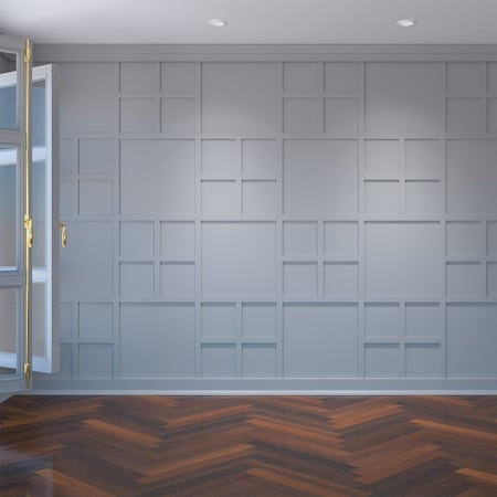 Ekena Millwork Large Burnett Decorative Fretwork Wall Panels in Architectural Grde PVC, 43 7/8"W x 23 3/8"H x 3/8"T WALP24X24BUR